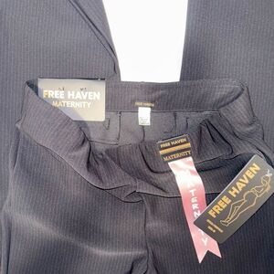 Free Haven Maternity Black Pinstripe Pants